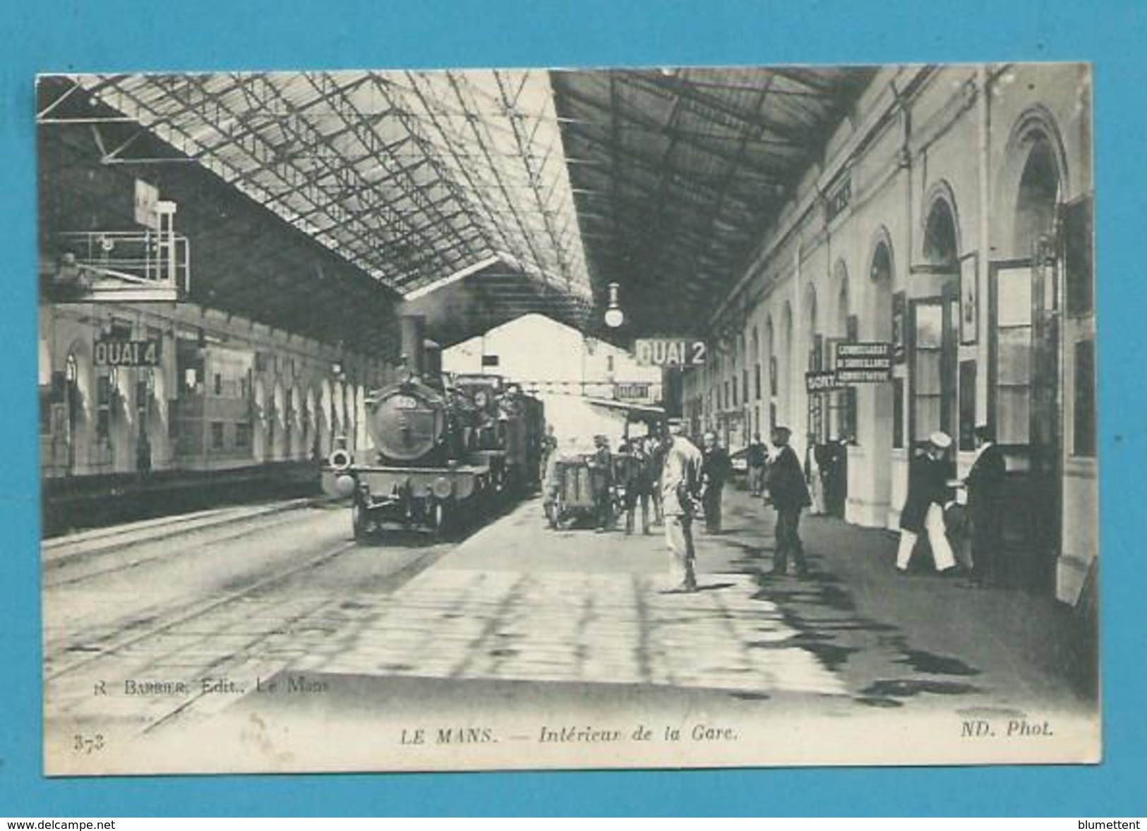 CPA 373 - Chemin De Fer BEAU PLAN D'un Train à L'intérieur De La Gare LE MANS 72 - Le Mans