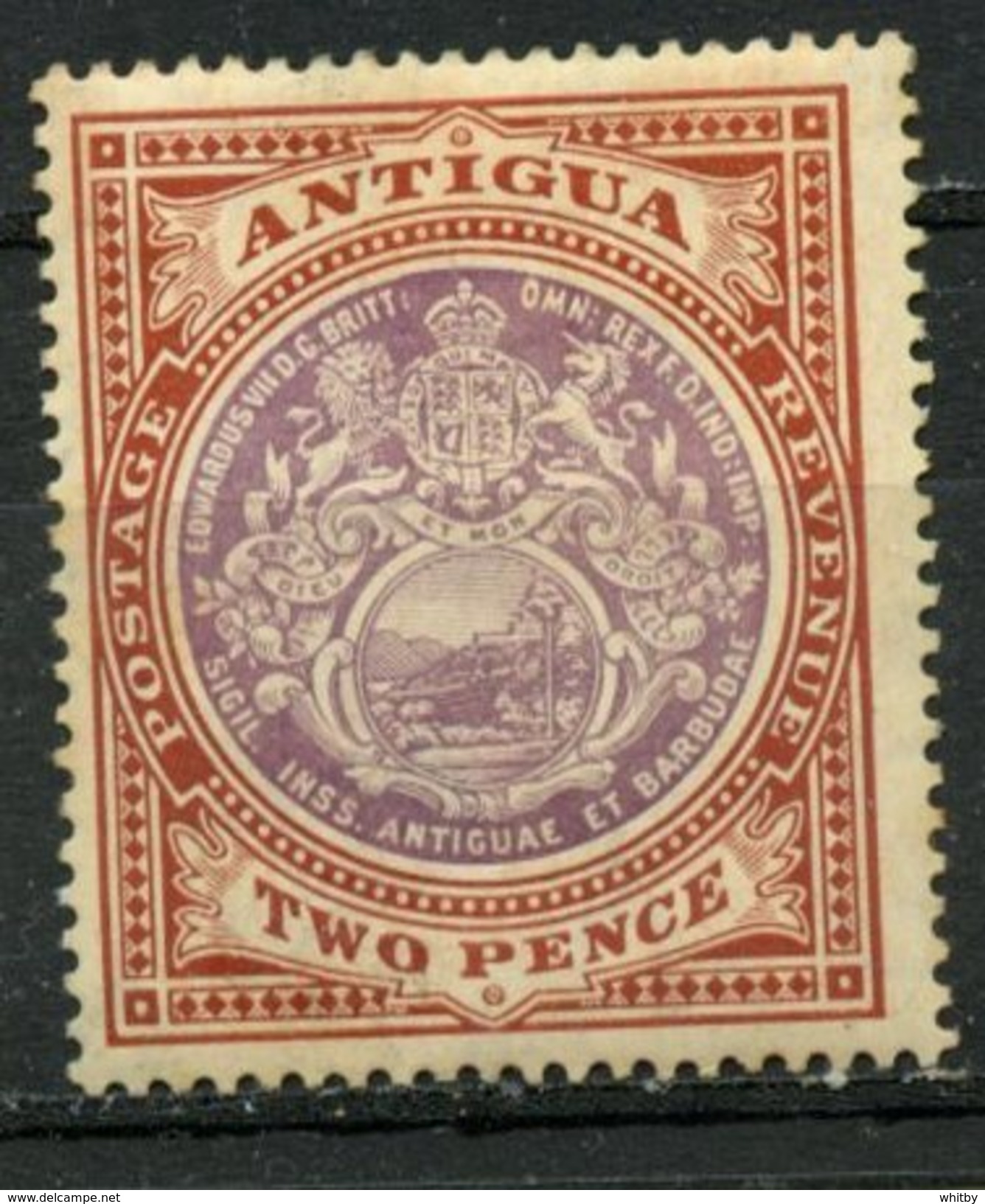 Antigua 1908 2p Seal Issue  #33  MH - 1858-1960 Colonie Britannique