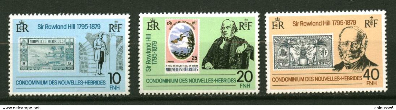 Nelle Hébrides **  N° 553 à 555 - Mort De Rowland Hill - - Ongebruikt