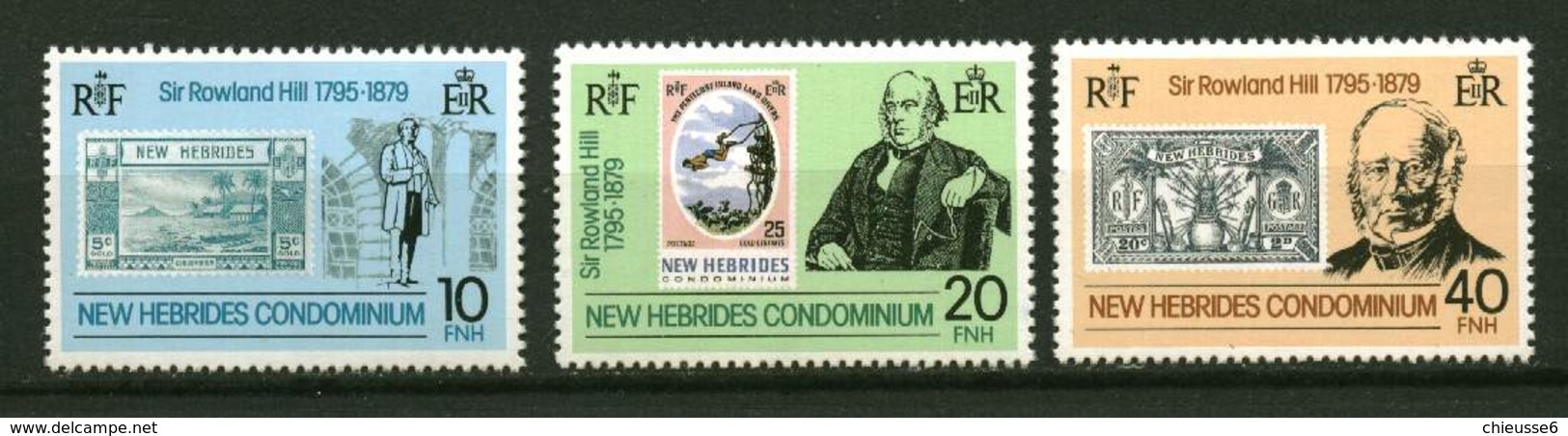 Nelle Hébrides **  N° 556 à 558 - Mort De Rowland Hill - - Ongebruikt