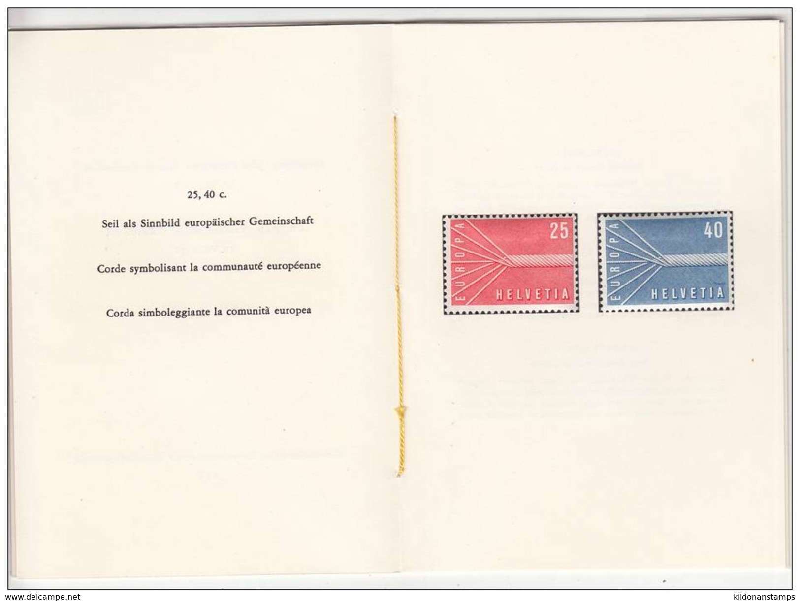 Switzerland 1957 Europa PTT Booklet, Sc# 363-364 - Briefe U. Dokumente