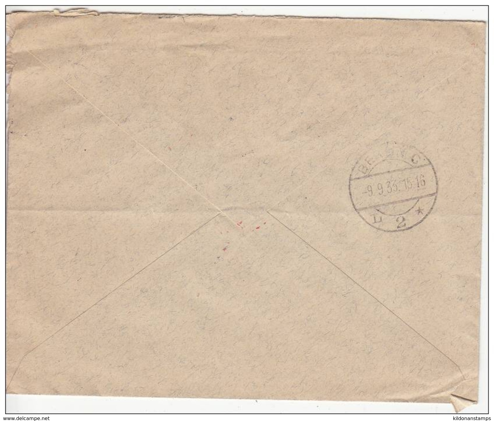 Switzerland 1933 Air Mail Cover, Sc# C9 - Otros & Sin Clasificación
