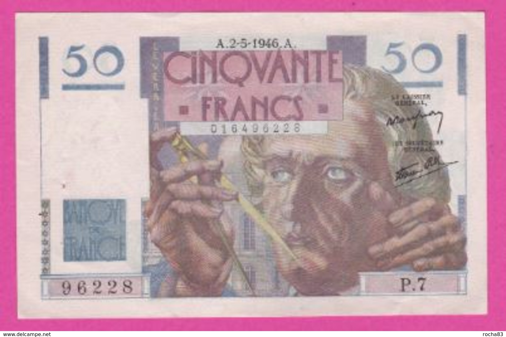 Billet - 50 Francs LE VERRIER Du02 05 1946 SPL - 50 F 1946-1951 ''Le Verrier''