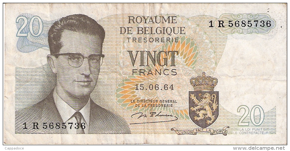 BELGIQUE   20 Francs   15/6/1964   P. 138 - Other & Unclassified