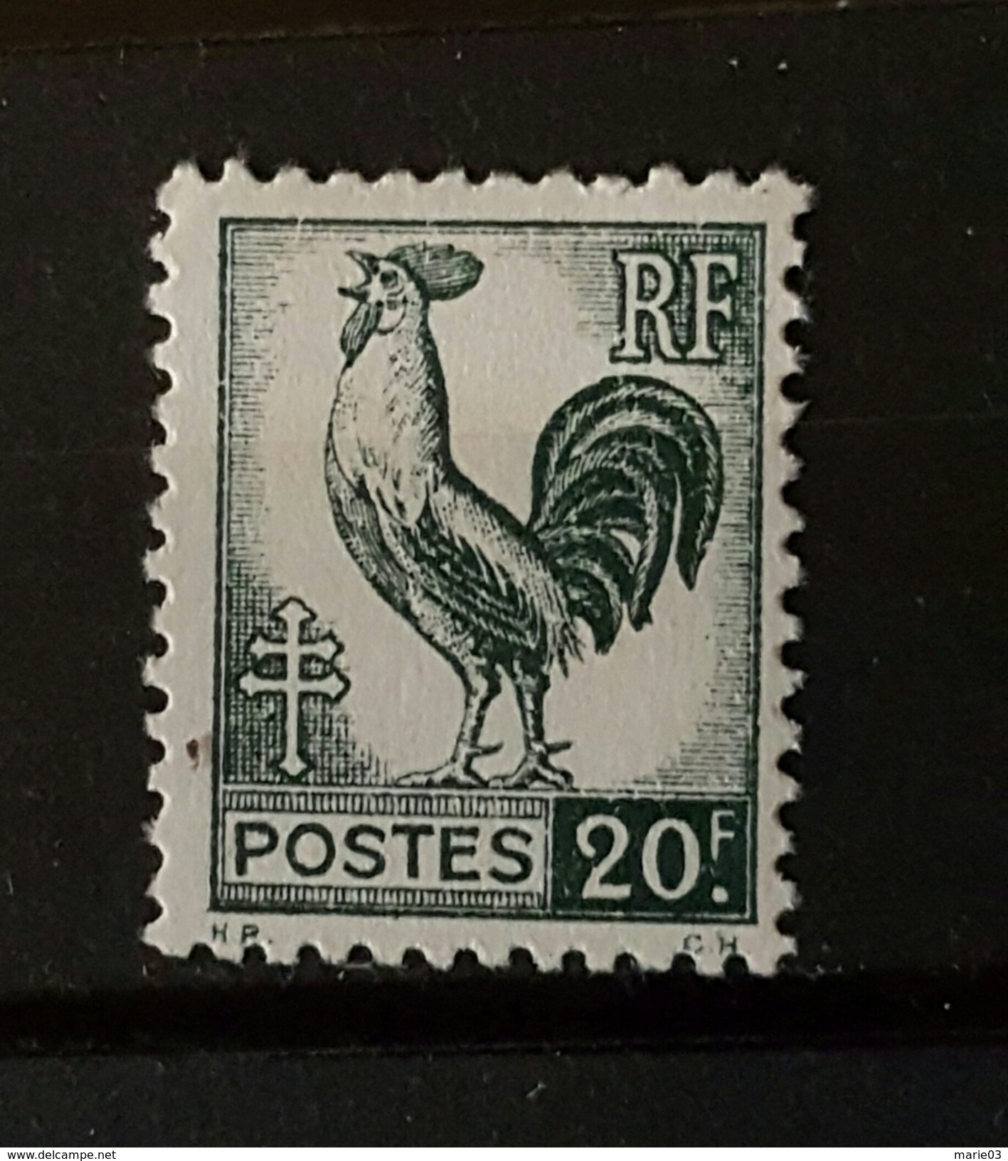 YT 648 - Coq 20f - Neuf Charniere - 1944 Coq Et Marianne D'Alger