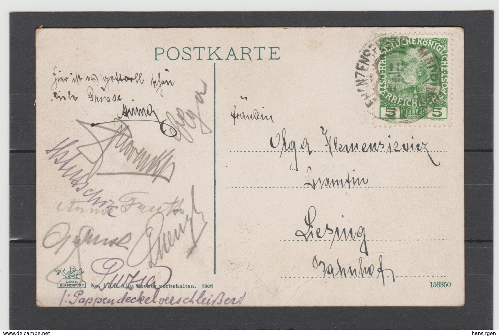 STM36 POST - KARTE 1908 KÄRNTEN Velden Gebraucht - Velden