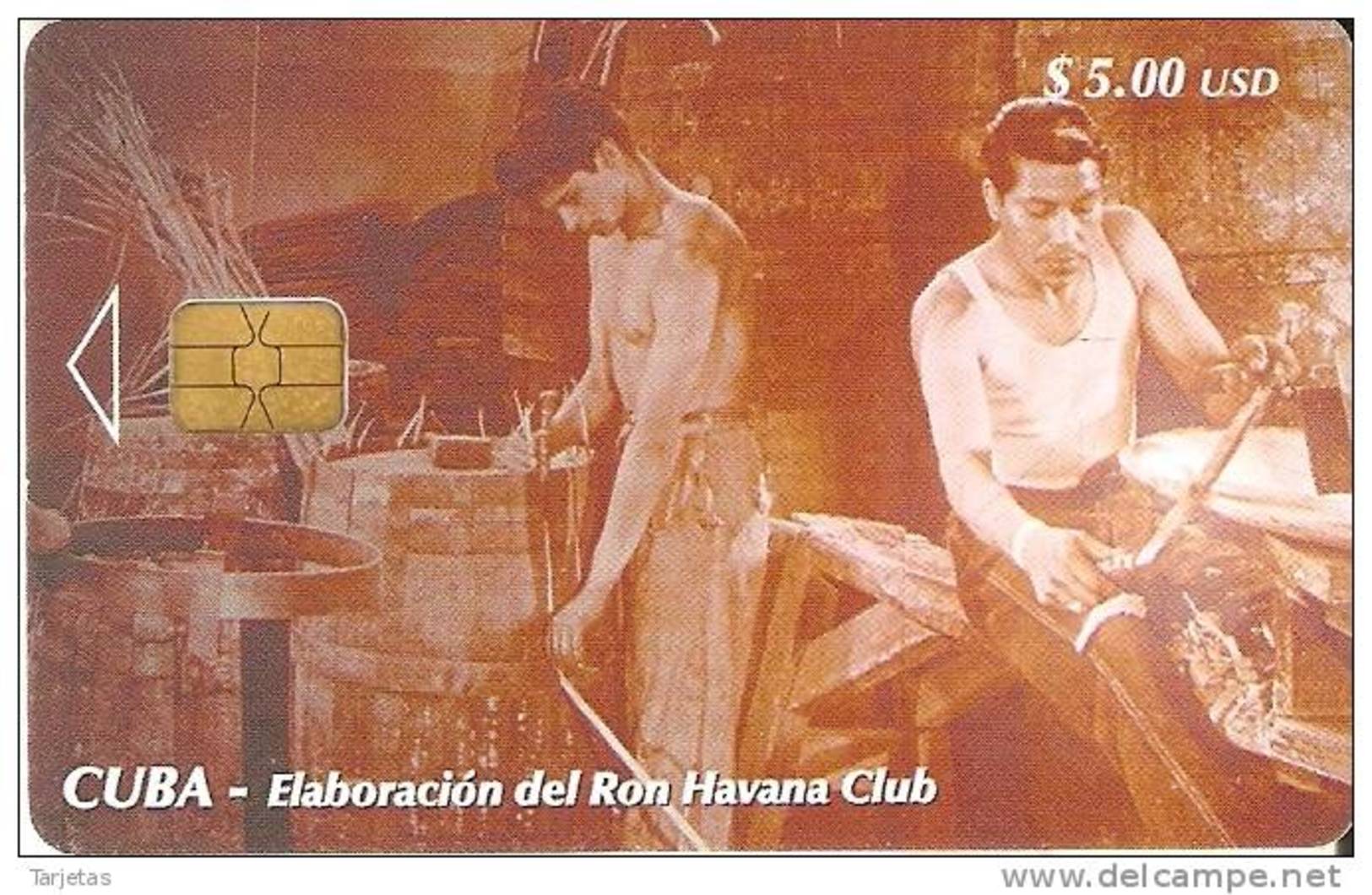 TARJETA DE CUBA DE LA SERIE DEL RON  TALLER DE TONELERIA  Nº3 - Cuba