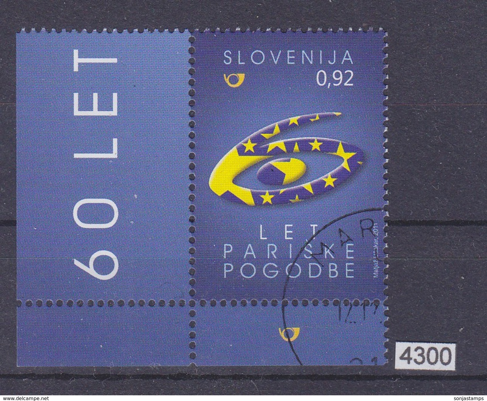 SLOVENIA 2011, Mi: 893, 60th ANNIVERSARY OF PARIS CONTRACT, OBLETNICA PARI&Scaron;KE POGODBE, CTO, See Scans - Slovénie