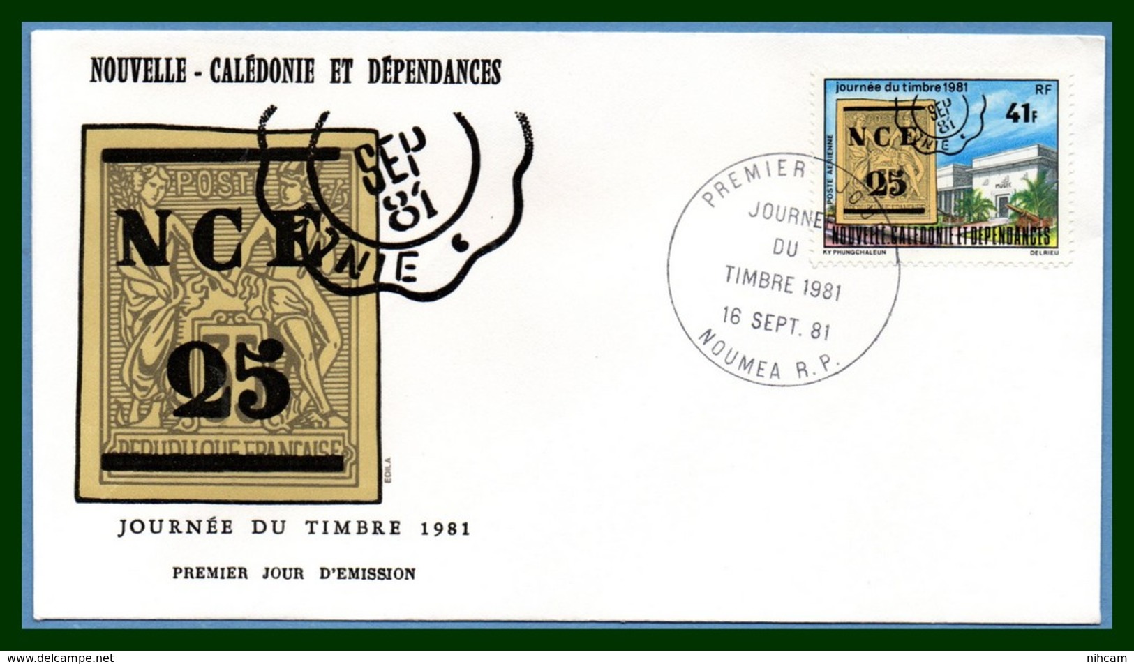 Nouvelle Calédonie  FDC N° PA 217 Journée Du Timbre 1981 Timbre Sur Timbre - FDC