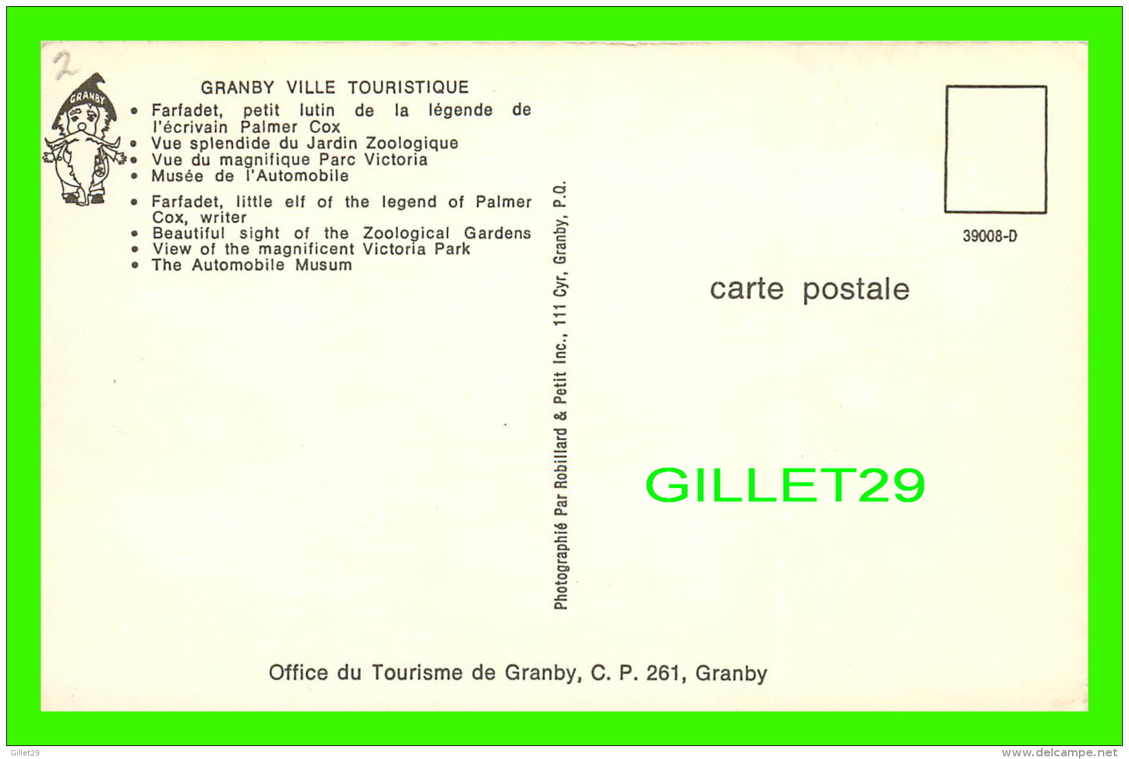 GRANBY, QUÉBEC -  OFFICE DU TOURISME DE GRANBY -  4 MULTIVUES -  ROBILLARD &amp; PETIT INC - - Granby
