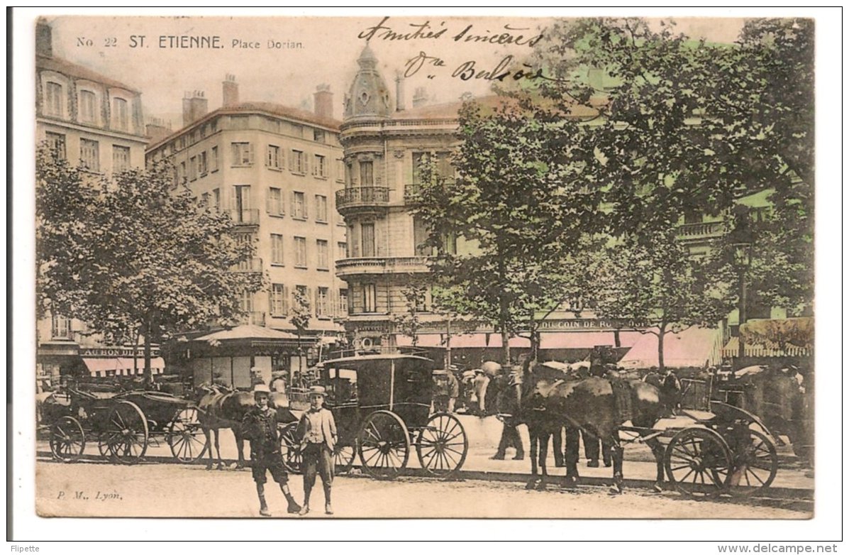 L17b156 - Saint Etienne - Place  Dorian  - PM N°22 - Belle Animation - Carte Précurseur - Saint Etienne