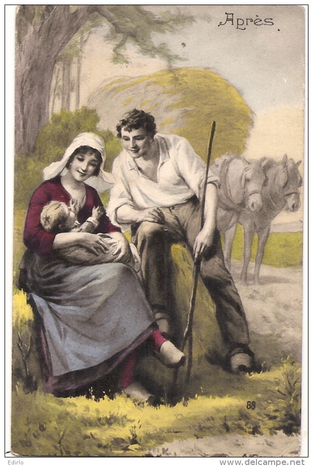 Nativité Estivale - Campagne - Les Foins - Couple - Attelage Cheval -   - Neuve TTB - Spannen