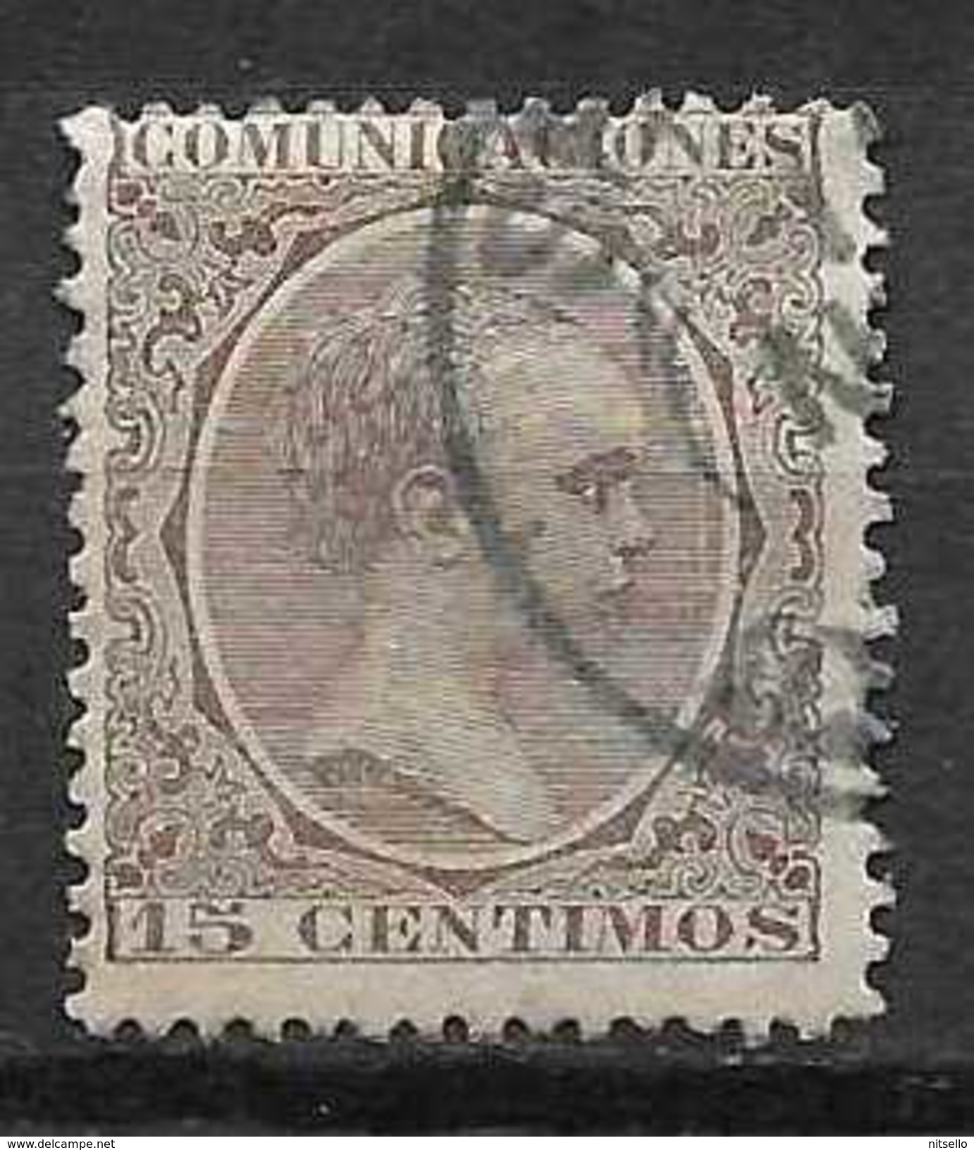 LOTE 2238 B  ///  ESPAÑA 1889  -   EDIFIL Nº: 219  MATASELLO AZUL - Usados