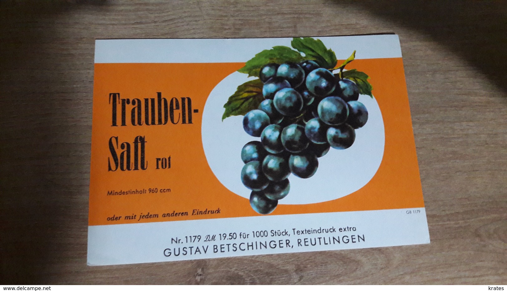 Old Juice Label - Trauben Saft - Autres & Non Classés