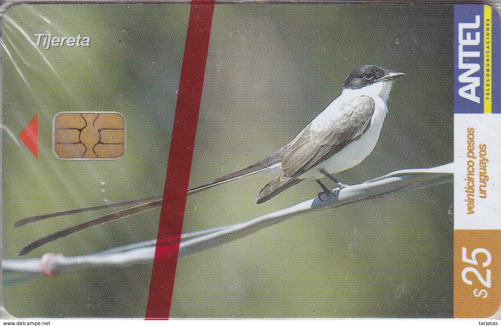 Nº 325 TARJETA DE URUGUAY DE LA TIJERETA (PAJARO-BIRD)  (NUEVA-MINT) - Uruguay