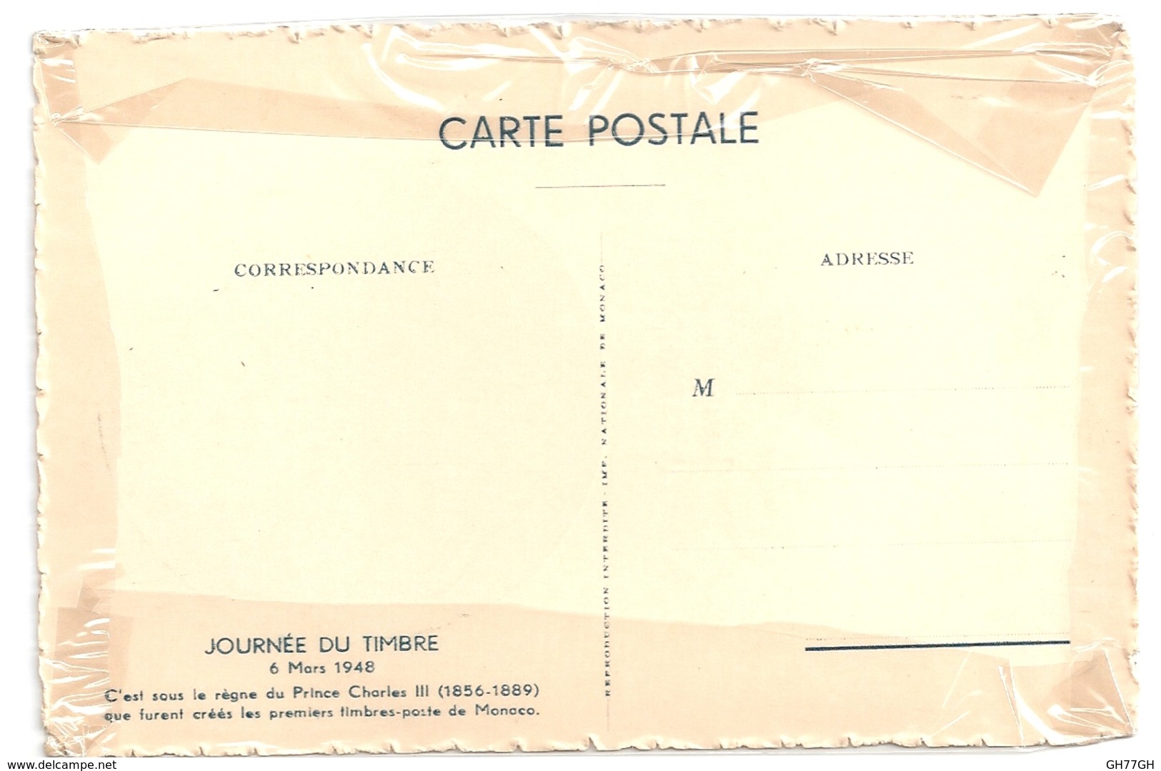 CPA JOURNEE DU TIMBRE 6 MARS 1948 MONACO - Colecciones & Lotes