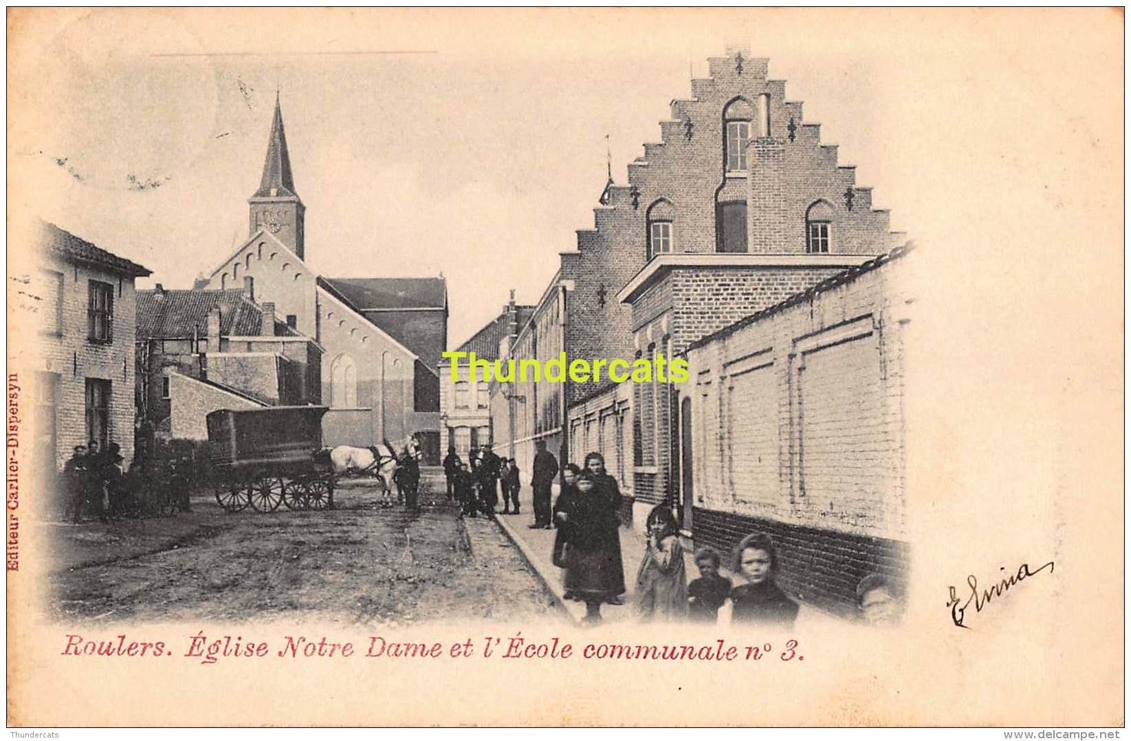 CPA ROESELARE ROESELAERE ROULERS  EGLISE NOTRE DAME ET L'ECOLE COMMUNELE - Roeselare