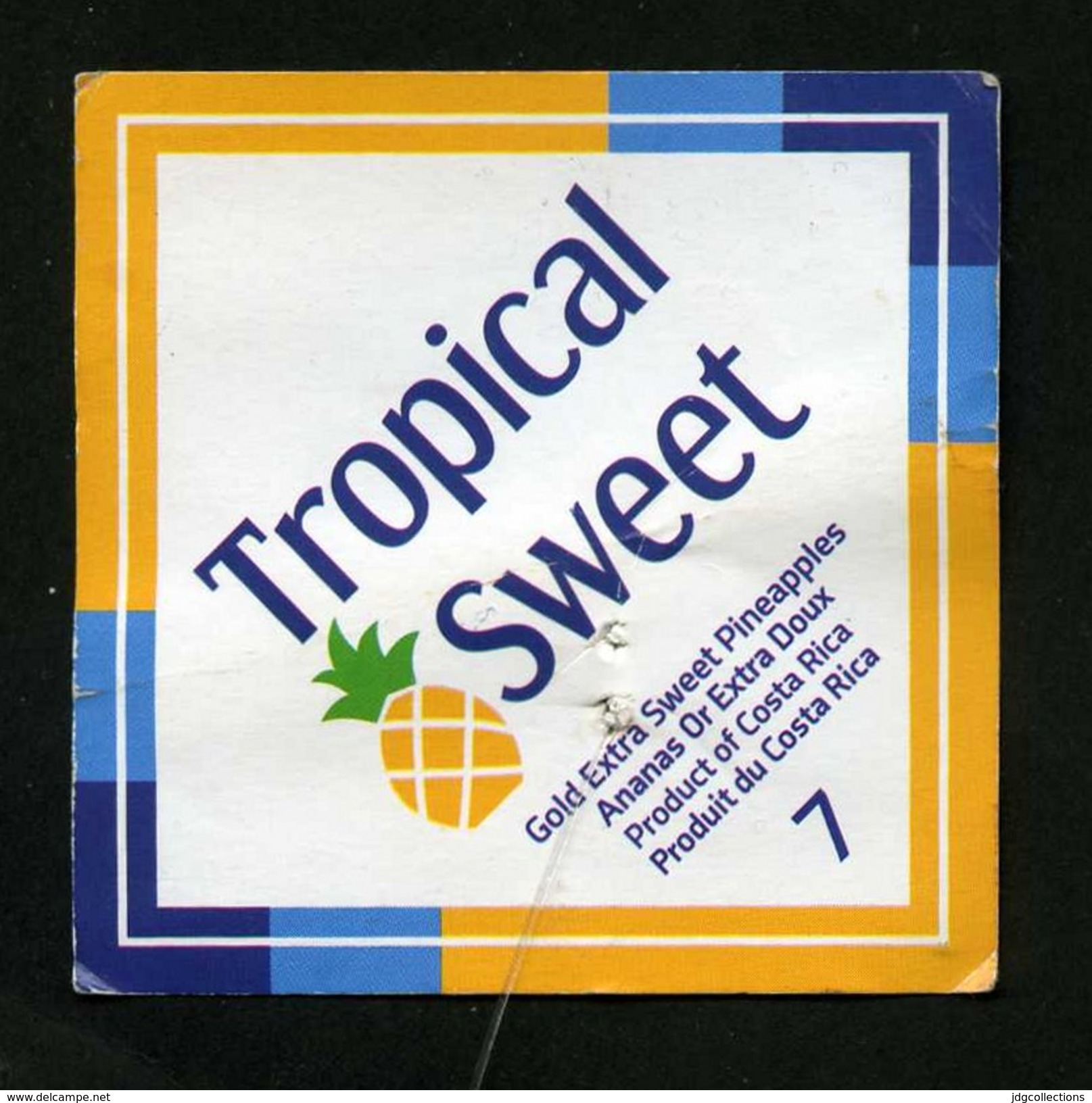 # PINEAPPLE TROPICAL SWEET Size 7 Fruit Tag Balise Etiqueta Anhanger Ananas Pina Costa Rica - Fruits & Vegetables