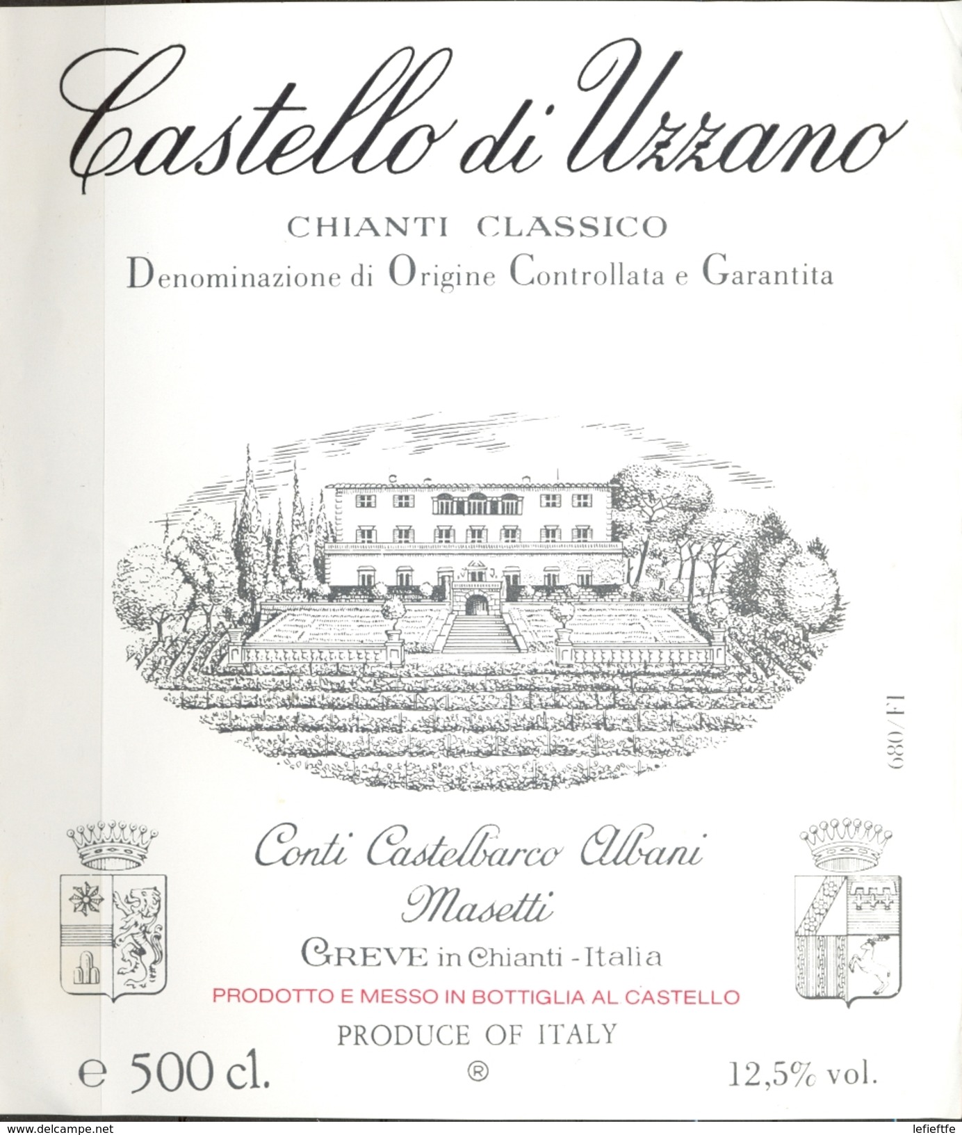 920 - Italie - Chianti Classico - Castello Di Uzzano - Conti Castelbarco Albani Masett - Greve In In Chanti Italia 500 C - Red Wines