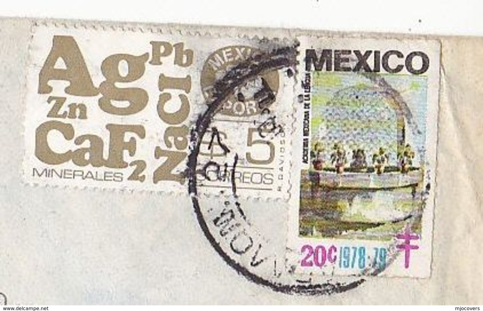 MEXICO Air Mail COVER Stamps  MINERALS  TB TUBERCULOSIS  Health Medicine - Mexico