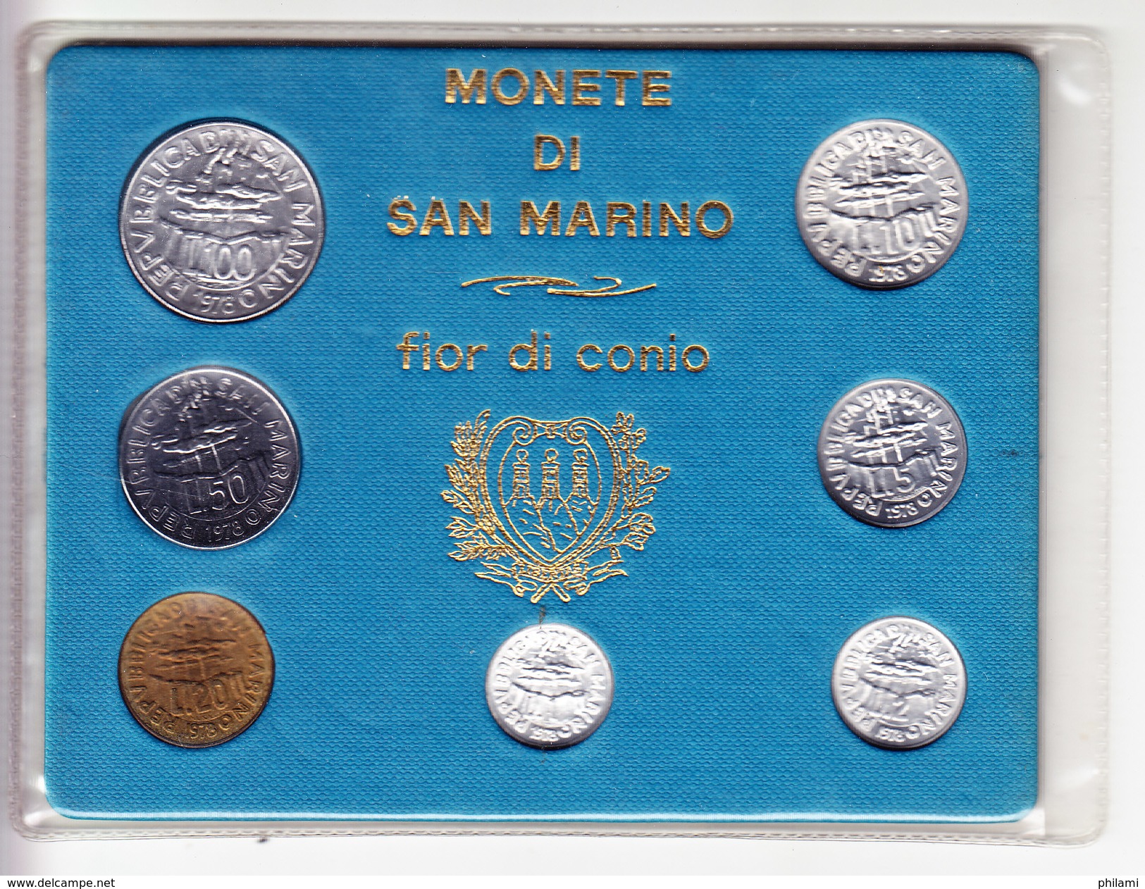 SAINT MARIN MINT SET 1978 UNCIRCULATED CAT WORLD COINS: MS 12. (7P2) - Saint-Marin