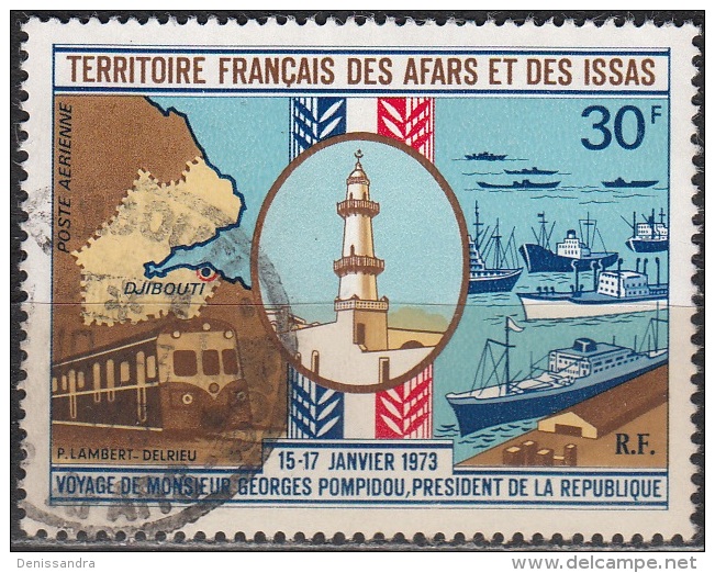 Afars & Issas 1973 Michel 75 O Cote (2005) 5.00 Euro Carte Et Vues Du Territoire Cachet Rond - Used Stamps