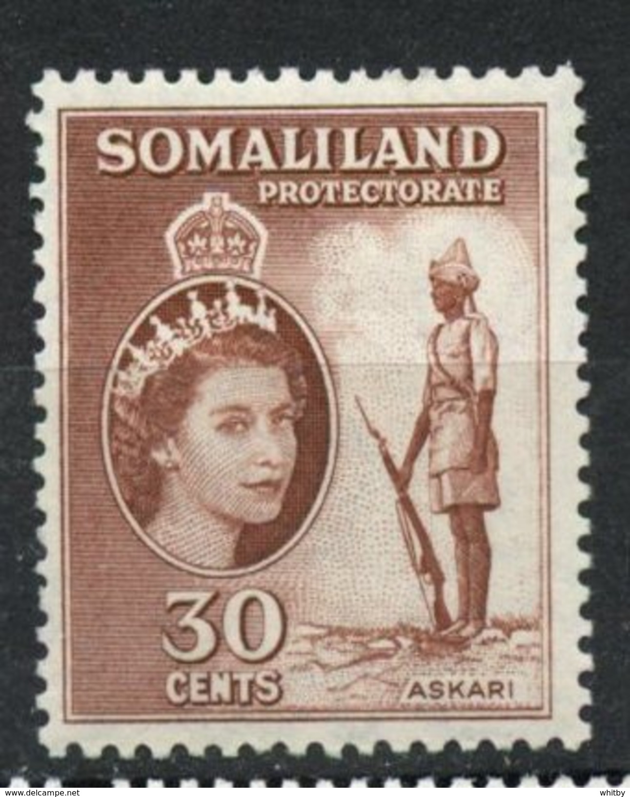 Somaliland Protectorate 1953 30c Askari. Issue #132  MH - Somaliland (Protectoraat ...-1959)