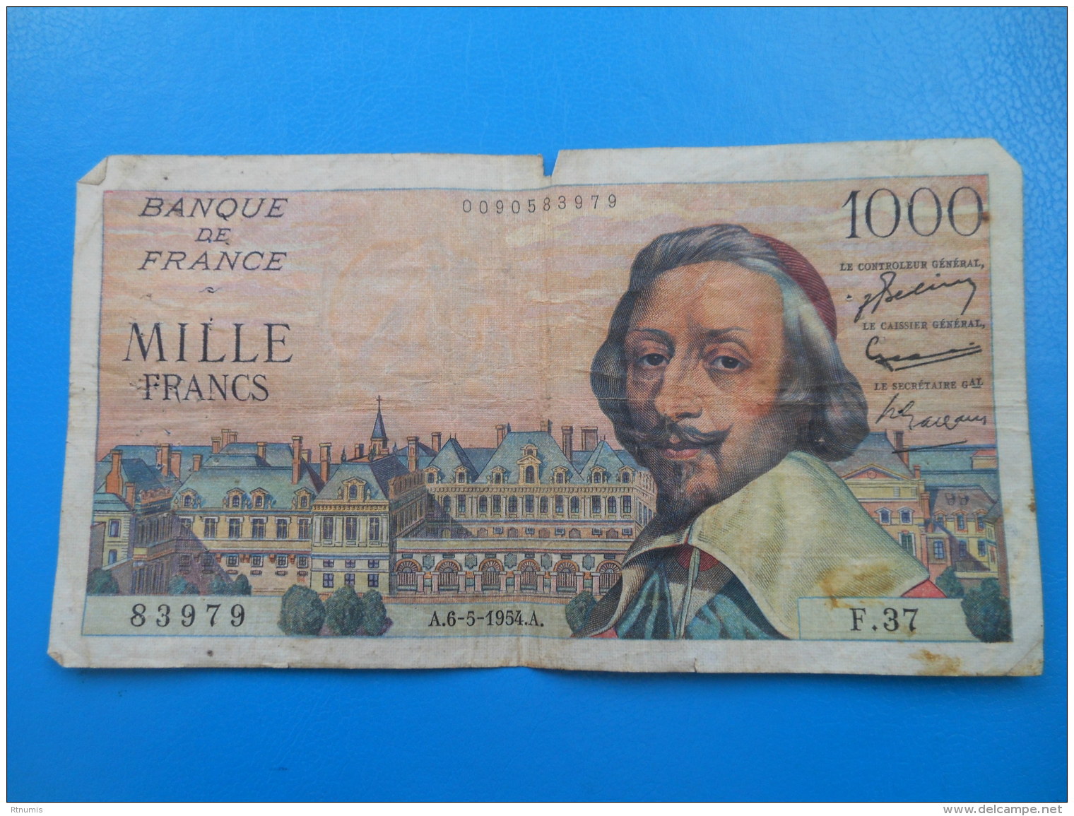 1000 Francs Richelieu 6-5-1954 N°83979 Fayette 42/5 TB Cote 25&euro; - 1 000 F 1953-1957 ''Richelieu''