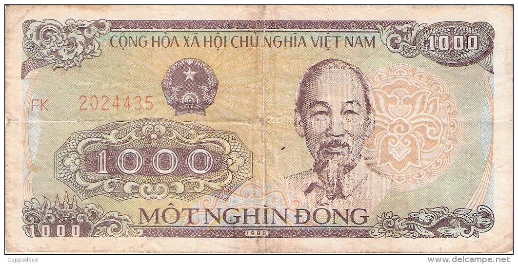 VIET NAM   1000 Dong   1988 (1989)   P. 106b - Vietnam