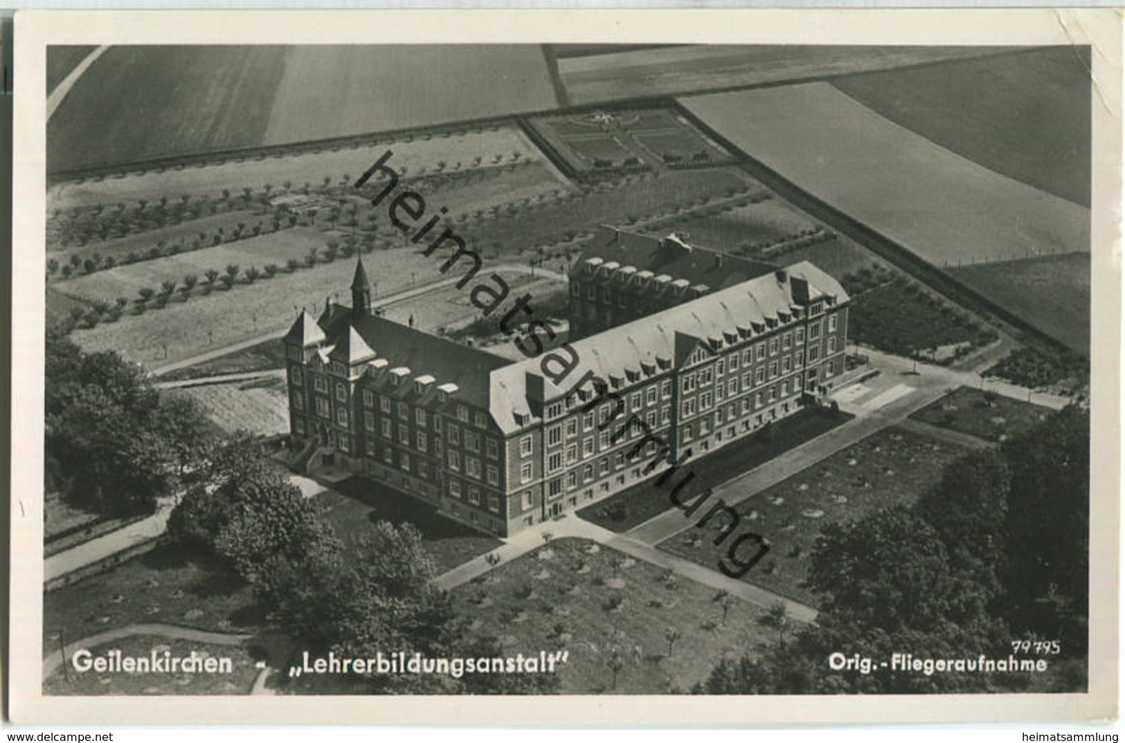 Geilenkirchen - Lehrerbildungsanstalt - Fliegeraufnahme - Foto-Ansichtskarte - Posthilfstellenstempel Groten - Geilenkirchen