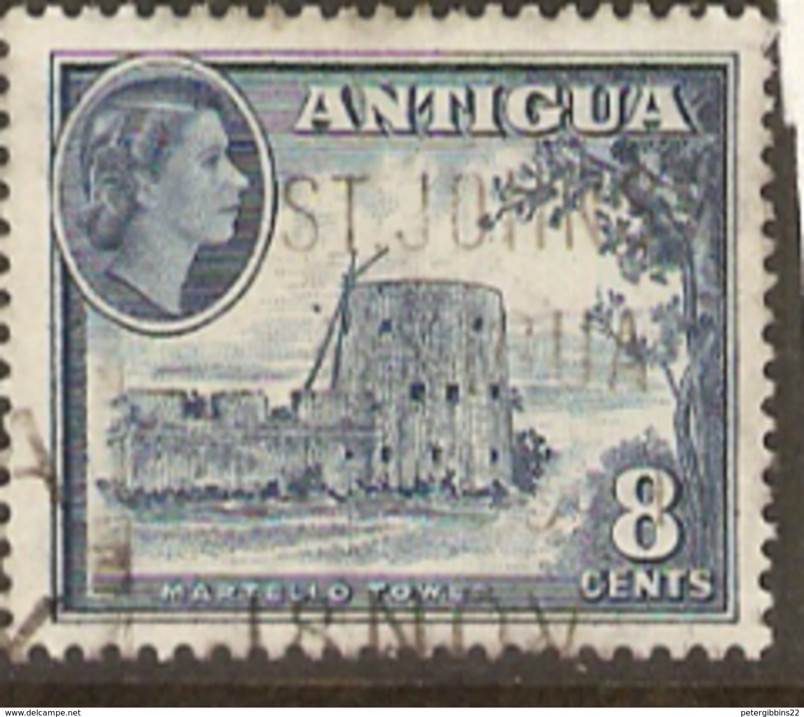 Antigua 1953 SG 127 Deep Blue Fine Used - 1858-1960 Crown Colony