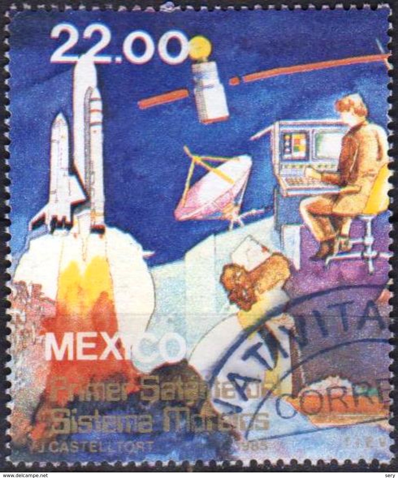 Mexico 1985 1 V Used Space Launch Of The First Satellite Communication System  Morelos - Südamerika