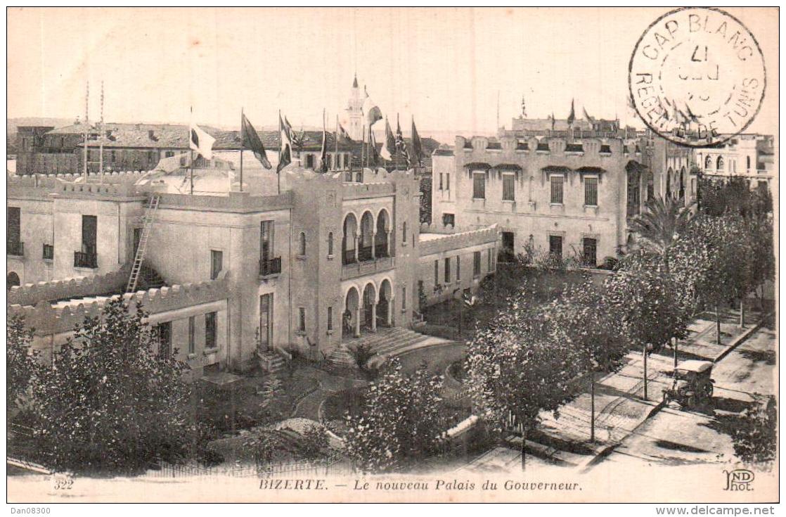 TUNISIE BIZERTE LE NOUVEAU PALAIS DU GOUVERNEUR CIRCULEE 1917 - Túnez