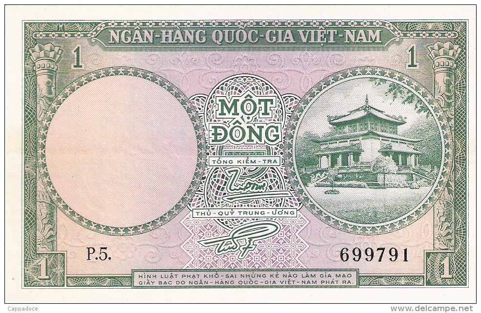SOUTH VIET NAM   1 Dong   ND (1956)   P. 1a   SUP+ - Vietnam