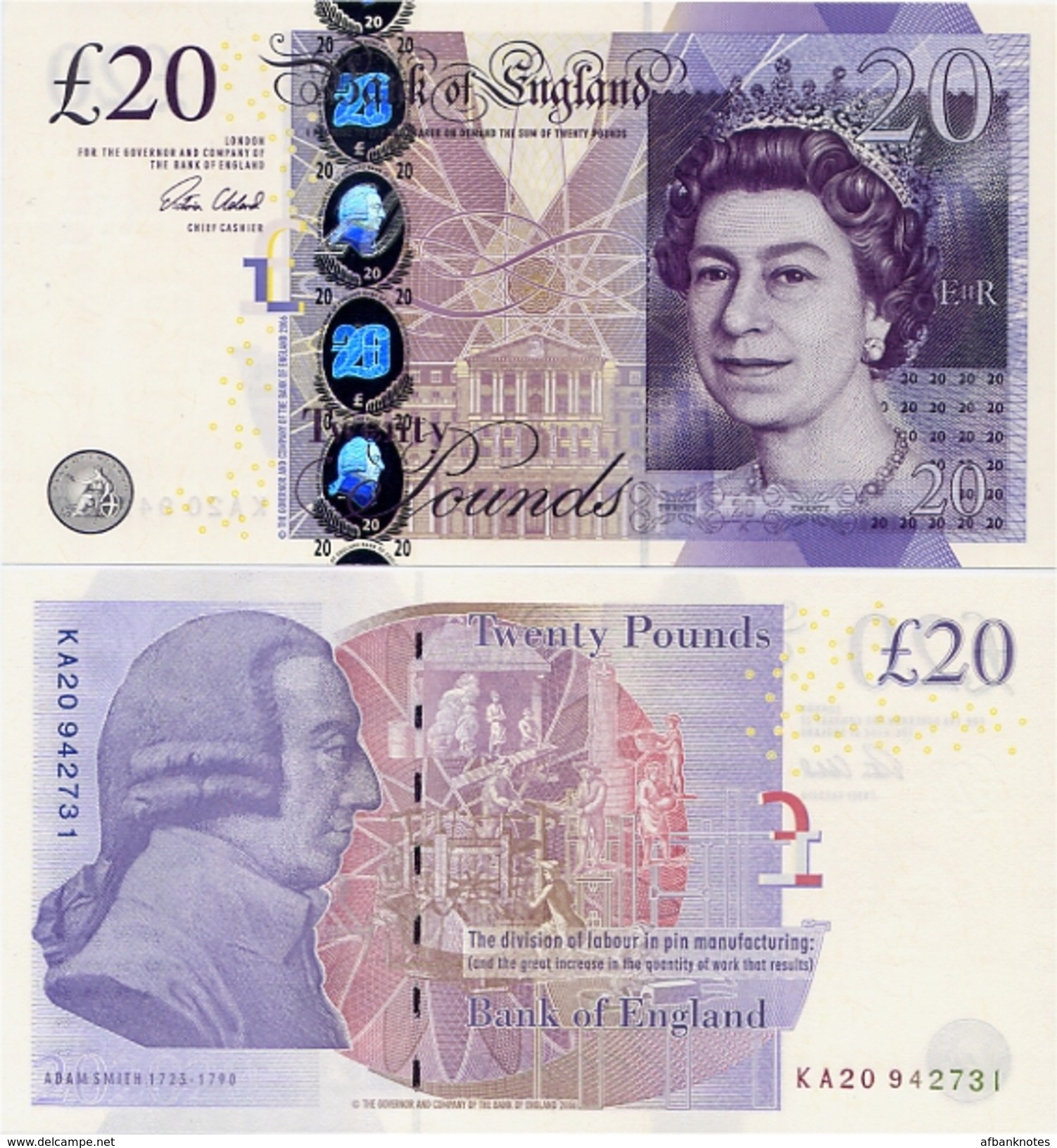 GREAT BRITAIN       20 Pounds      P-392c       2006 (ca. 2015)        UNC  [ Sign. Cleland ] - 20 Pounds