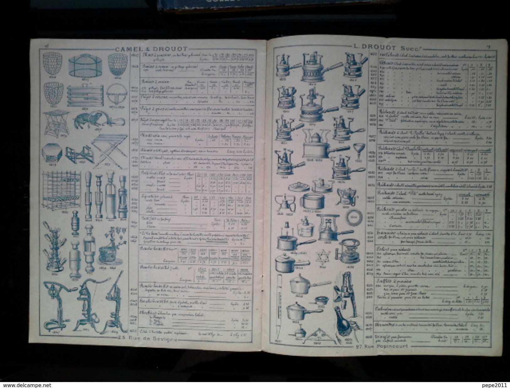 Catalogue Tarif Quincaillerie CAMEL & DROUOT 25 Rue De Sévigné PARIS III ème 1904 - 1900 – 1949