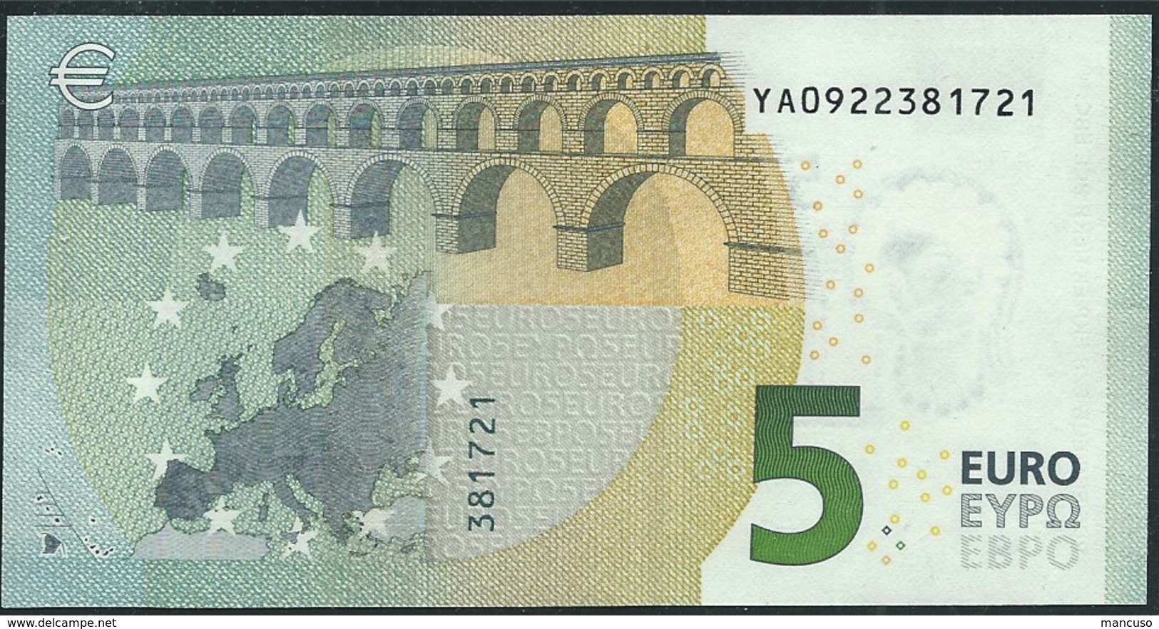 &euro; 5 GREECE  Y001 C4  DRAGHI  UNC - 5 Euro