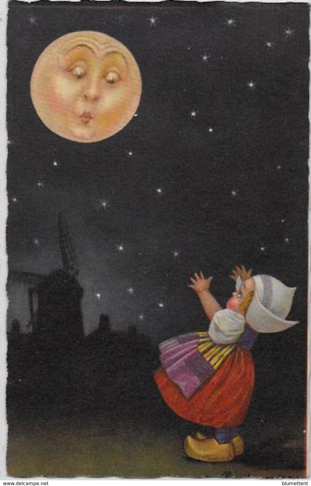 CPA Colombo Enfants Illustrateur Italien Italie écrite Lune - Colombo, E.