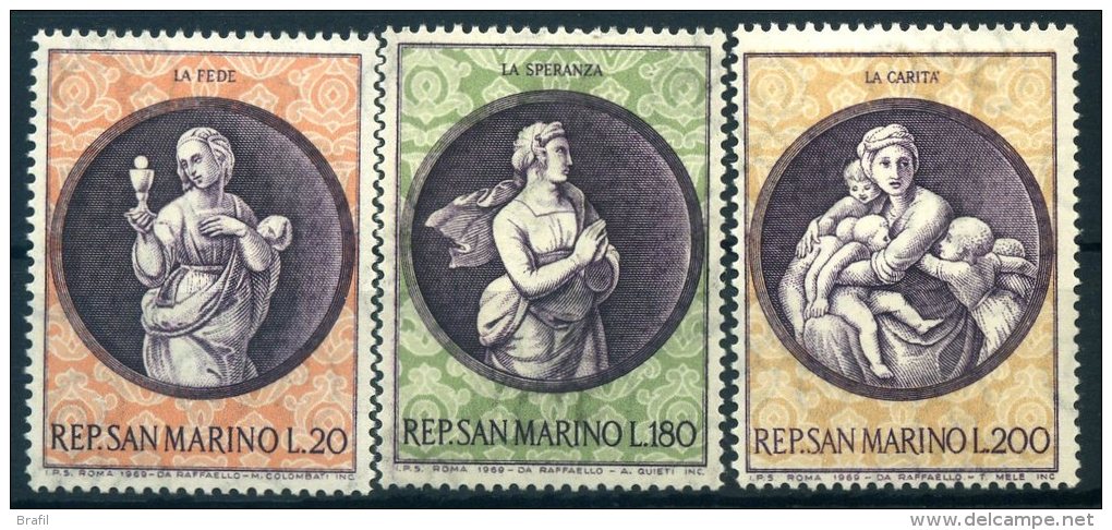 1969 San Marino, Natale Dipinti Di Raffaello, Serie Completa Nuova AL FACCIALE - Nuovi