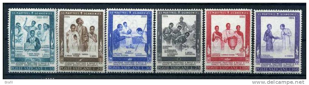 1965, Vaticano, Martiri Dell'Uganda , Serie Completa Nuova - Unused Stamps