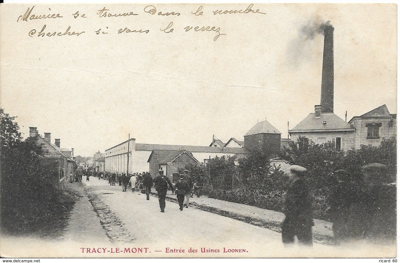 Cpa Tracy Le Mont, Entrée Des Usines Loonen - Autres & Non Classés