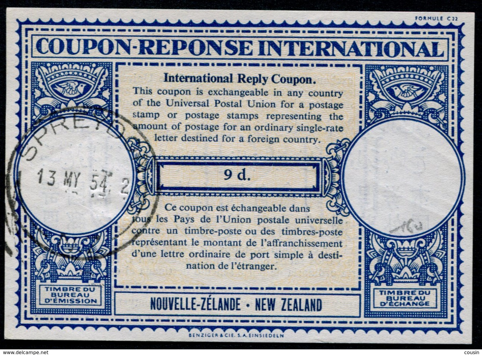 NOUVELLE-ZÉLANDE   International Reply Coupon / Coupon Réponse International - Postal Stationery