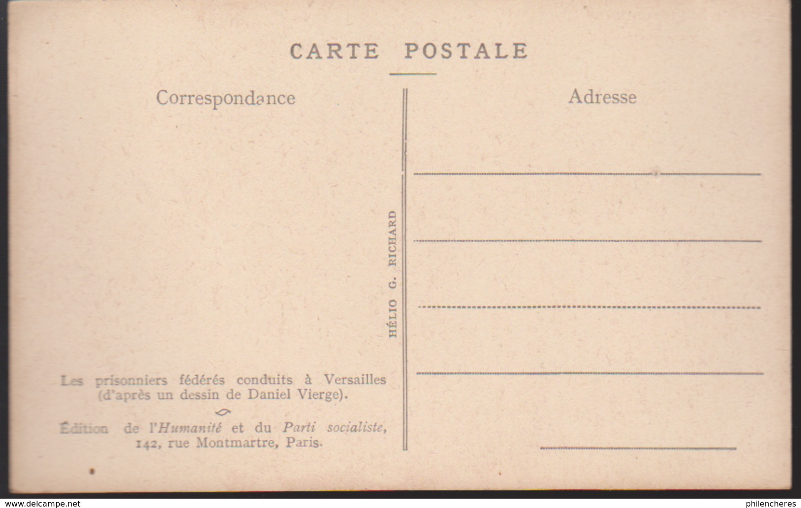 CPA - Documents Historiques "La Commune" - édition De L'Humanité Et Du Parti Socialiste - - Histoire