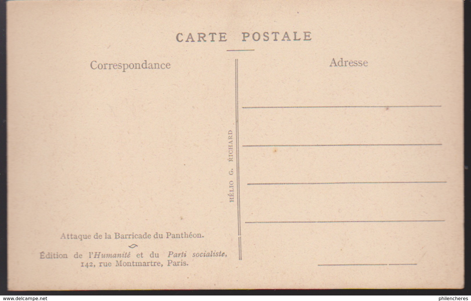 CPA - Documents Historiques "La Commune" - édition De L'Humanité Et Du Parti Socialiste - - Histoire