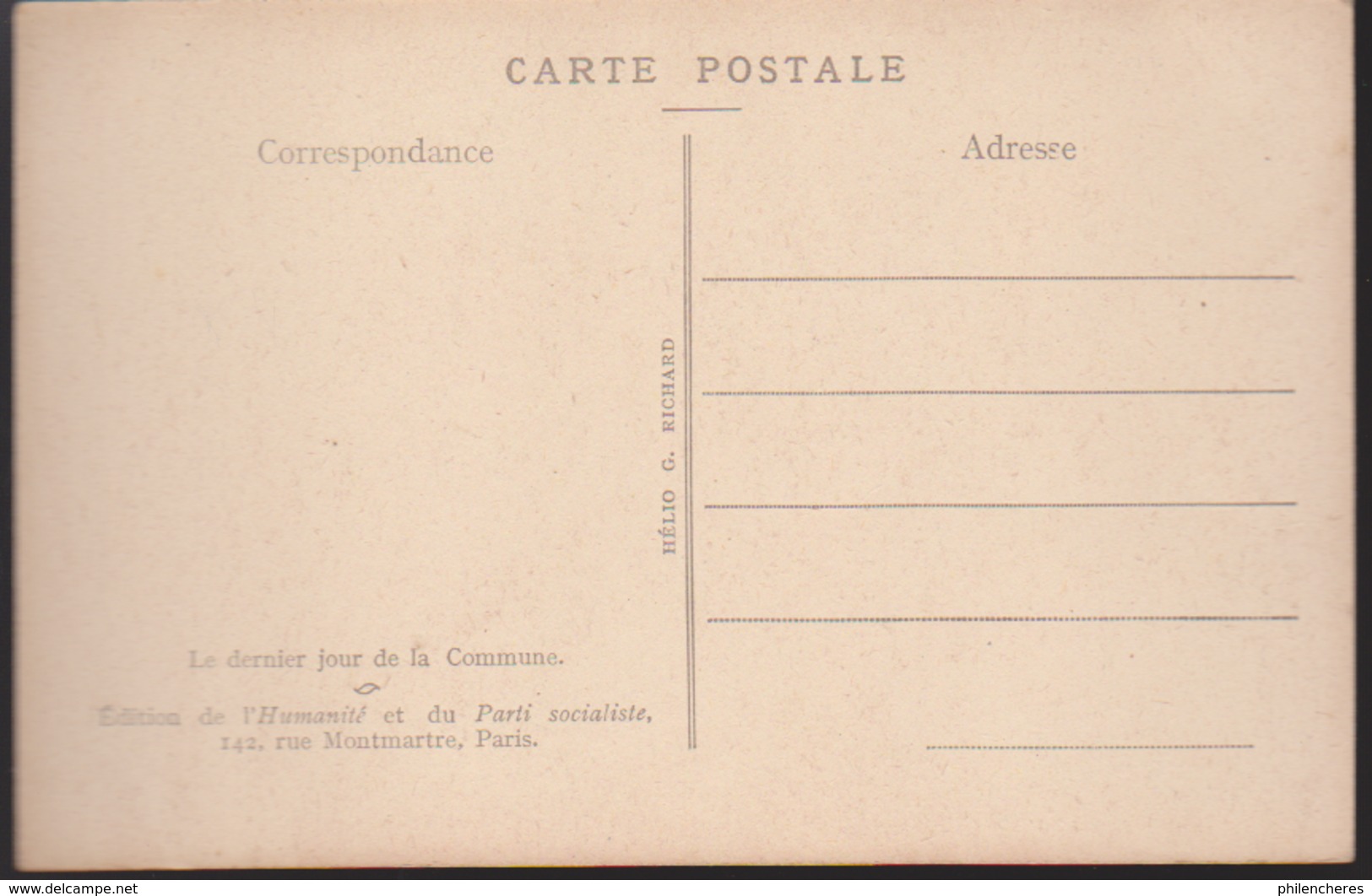 CPA - Documents Historiques "La Commune" - édition De L'Humanité Et Du Parti Socialiste - - Histoire