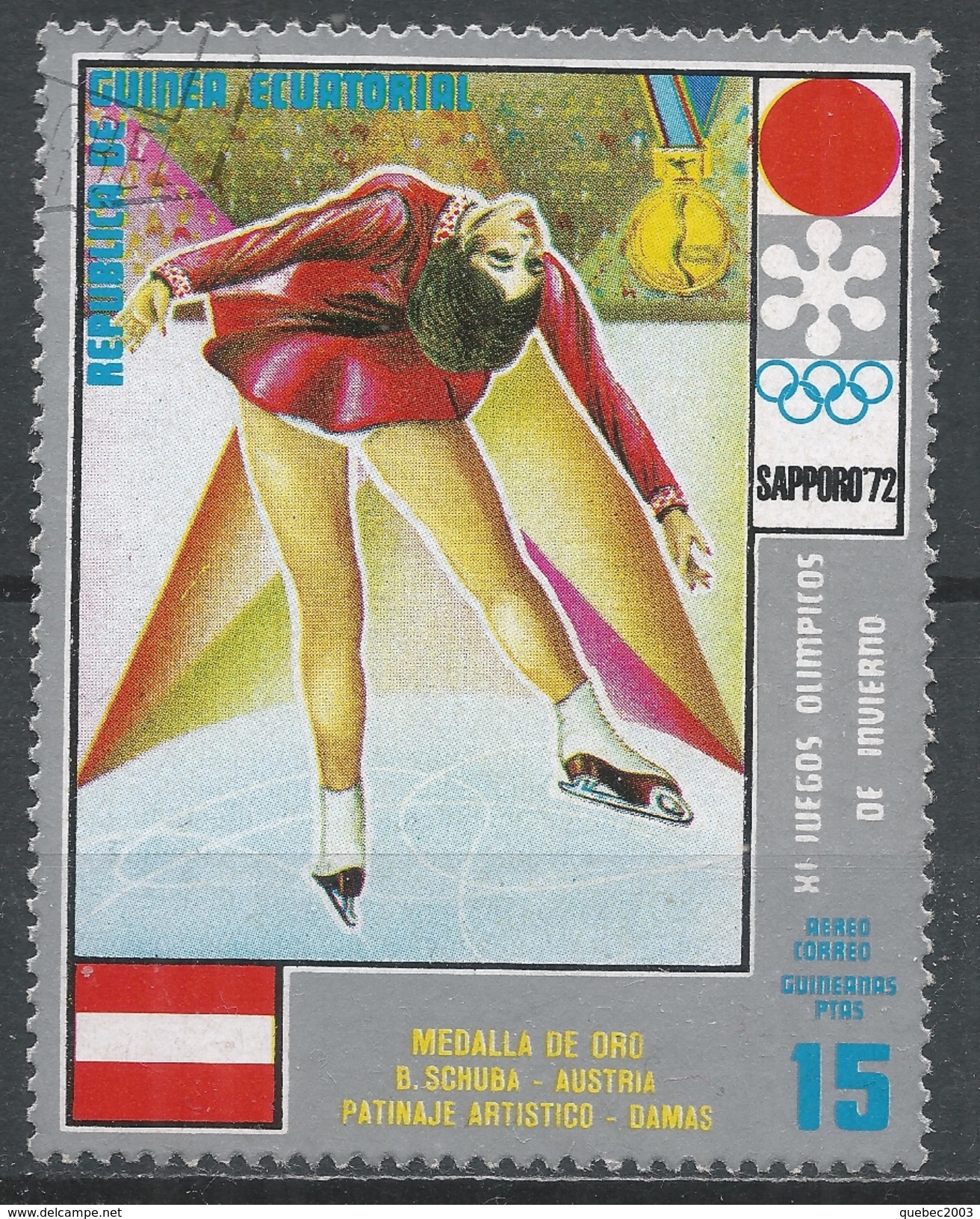 Equatorial Guinea 1972. Scott #7261 (U) Winter Olympic Games, Sapporo, Beatrix Schuba (AUT), Figure Skating - Guinée Equatoriale