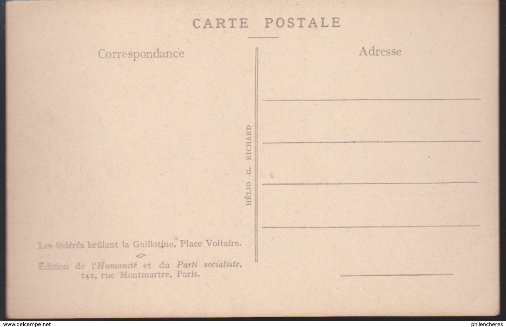 CPA - Documents Historiques "La Commune" - édition De L'Humanité Et Du Parti Socialiste - - Histoire