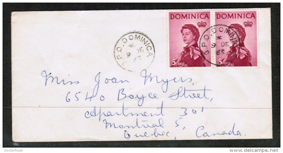 DOMINICA   Scott #168(2) On 1965 COVER To MONTREAL,QUE. CANADA (9/DE/65) - Dominica (...-1978)