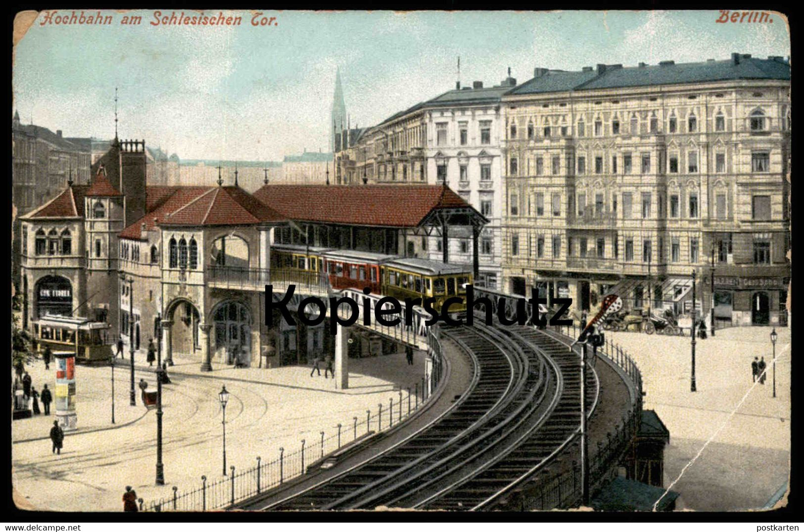 ALTE POSTKARTE BERLIN HOCHBAHN AM SCHLESISCHEN TOR Zug Train Schlesisches Tor Ansichtskarte AK Postcard Cpa - Friedrichshain