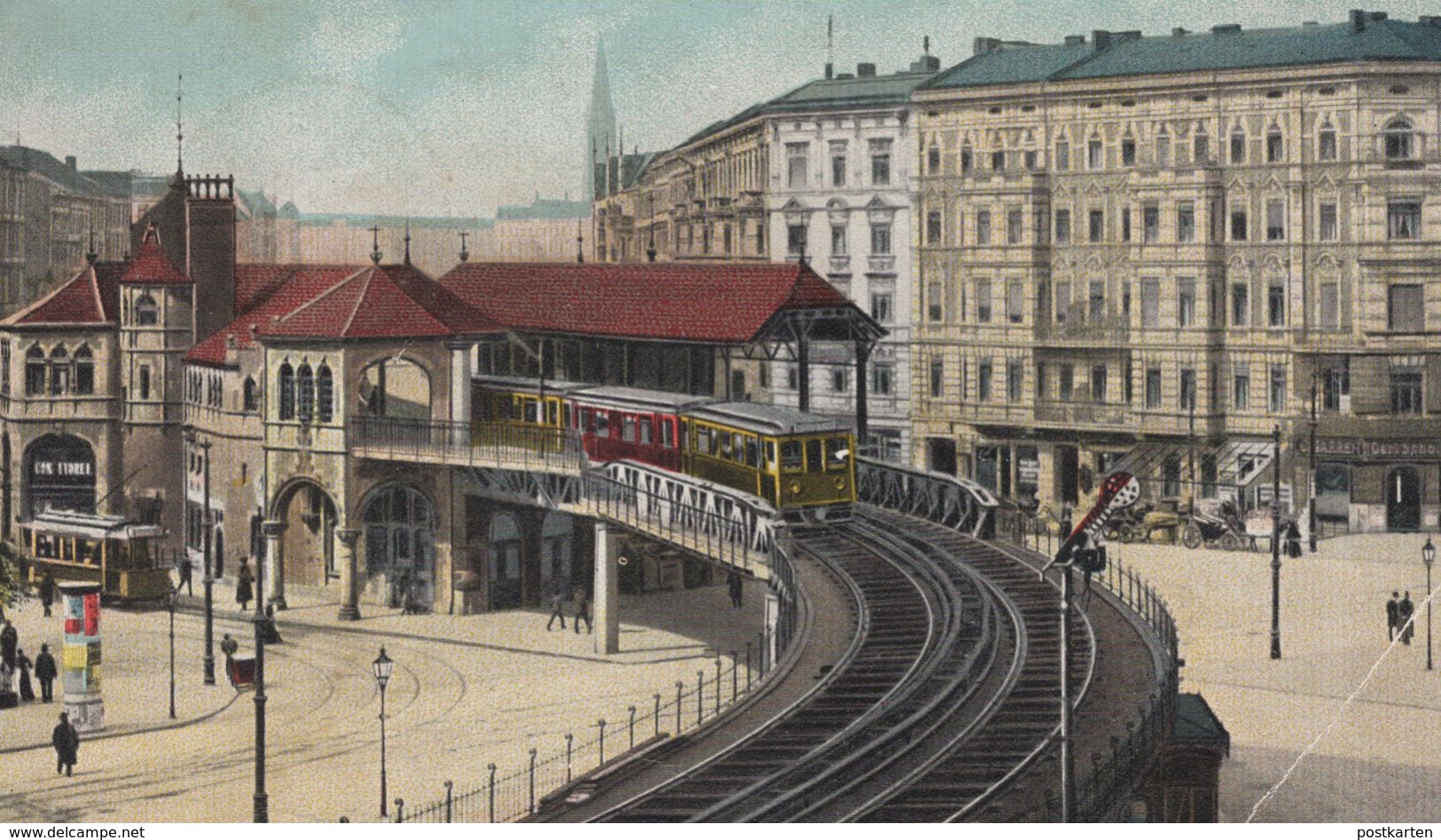 ALTE POSTKARTE BERLIN HOCHBAHN AM SCHLESISCHEN TOR Zug Train Schlesisches Tor Ansichtskarte AK Postcard Cpa - Friedrichshain